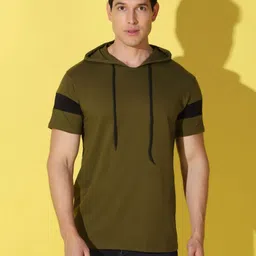 WOOSTRO Men Hooded Applique T-shirt-picture-29