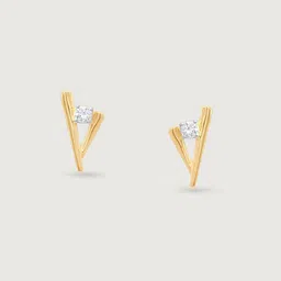 Mia by Tanishq 14 KT Gold Cheeky Sleek Gold Earrings - 1.315 g image 2