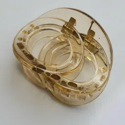 DIVASTRI Women Set of 5 Transparent & Tinted Oval Hair Claw Clips image 3