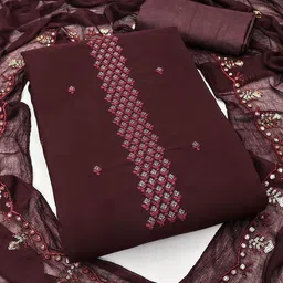 HERE&NOW Embellished Georgette Unstitched Dress Material-picture-15