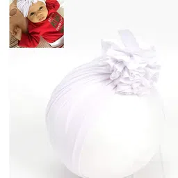 Syga Turban Flower Style Photography Cap White - Circumference 36 to 55 cm image 2