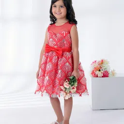 Mark & Mia Sleeveless Embellished Party Frock - Red image 2