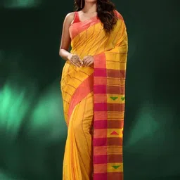 Bengal S Wome Striped Pure Cotton Saree-picture-12