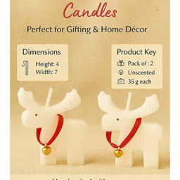 LIGHT JEWELS White & Red 2 Pieces Christmas Pillar Candle image 3