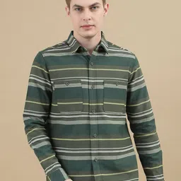 StitchX Men Striped Double Pocket Overshirt image 4