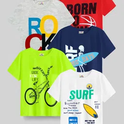 KUCHIPOO Girls Typography 5 Printed T-shirt image 1