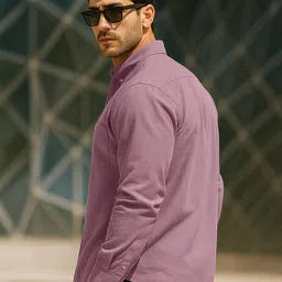 VEIRDO Men Classic Fit Solid Spread Collar Pure Cotton Casual Shirt image 5