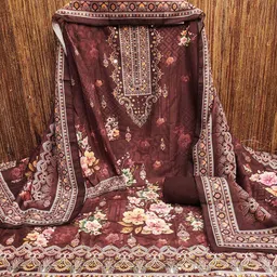 LeeliPeeri Designer Printed Unstitched Dress Material image 4