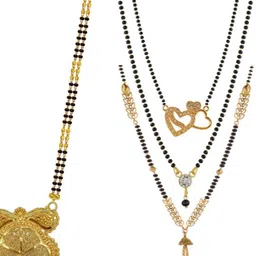 Bhanu diam Gold-Plated Brass Mangalsutra image 1