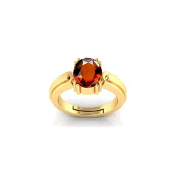 Pranjal Gems Unisex 5.25 Ratti Gomed/Hessonite Studded Finger Ring-picture-15