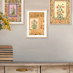 Kotart Brown & White 3 Pieces Floral Printed Wooden Wall Arts-picture-32