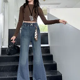 LULU & SKY Girls Straight Fit High-Rise Light Fade Stretchable Jeans image 4