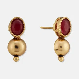 Fabindia Gold-Plated Artificial Stones Studded Spherical Studs image 3