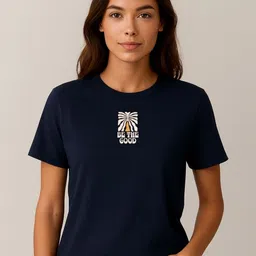 Anikmart Women Typography Printed Round Neck Cotton T-shirt-image-65