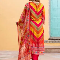 SZN Women Ethnic Motifs Printed Regular Kurta with Trousers & With Dupatta image 3