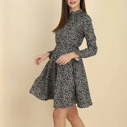 HERE&NOW Women Polyester Fit & Flare Dresses-picture-33