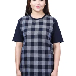 SHAUN Women Checked Monochrome 1 T-shirt-picture-42