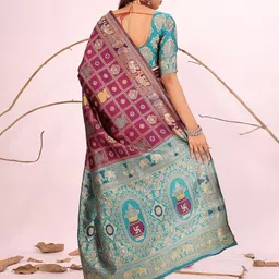 KALINI Woven Design Zari Heavy Work Kanjeevaram Saree image 4