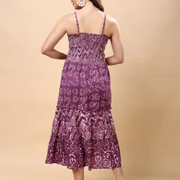 RANGRIWAZ Women Cotton Printed Tiered Off-Shoulder Fit & Flare Dress image 2