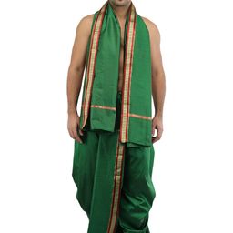 Exotic India Men Ready to Wear Dhoti and Angavastram Set-picture-37
