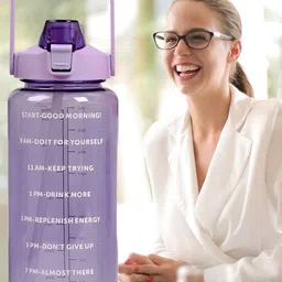 Aura Lavender & White Typography Printed Water Bottle-2000ml image 5