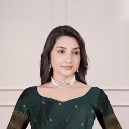 Vidula Fashion Woven Design Zari Border Banarasi Saree with Blouse Piece image 2