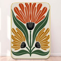 Livin'luxe Yellow & Red Modern Floral Wall Art-picture-30