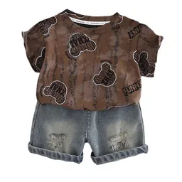 StyleCast x Revolte Boys Conversational Printed Pure Cotton T-shirt & Shorts-picture-19