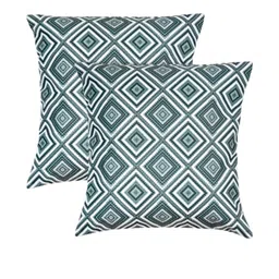 DREAMY URBAN Set of 2 Olive Printed Cushion Covers with Inserts image 3
