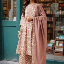 SZN Women Embroidered Regular Pure Cotton Kurta with Palazzos & With Dupatta-picture-13
