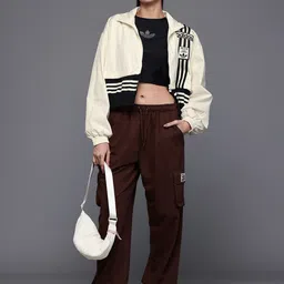 ADIDAS Originals Brand Logo Crop Tailored Jacket With Attached Layer-picture-23