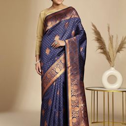 Anouk Rustic Ethnic Motifs Woven Design Banarasi Saree-picture-15