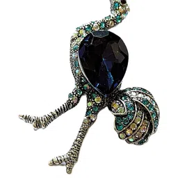 VOICI Silver Studded Ostrich Brooch image 3