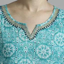 Jaipur Kurti Ethnic Motifs Printed Pure Cotton Straight Kurta & Palazzos With Dupatta image 2