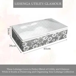 Aura Grey & White 2 Pieces Floral Printed Multi-Utility Organisers image 4