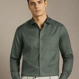 Louis Philippe Spread Collar Full Sleeves Pure Cotton Formal Shirt-picture-21