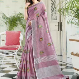 Astita Floral Embroidered Zari Saree-picture-58