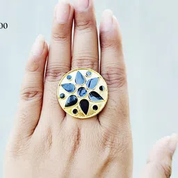 Balaji Gold Women Black Ring-image-13