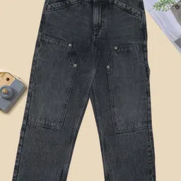 Pantaloons Junior Boys Wide Leg Mid-Rise Light Fade Jeans-picture-36