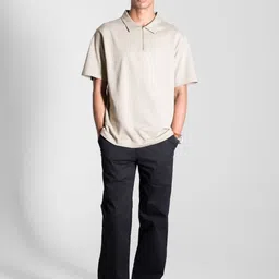 Desi Minimals Polo Collar Pure Cotton Relaxed Fit T-shirt image 2