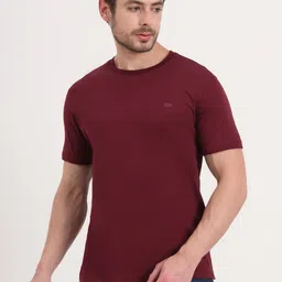 JADE BLUE Men Solid Round Neck Cotton Slim Fit T-shirt-picture-39