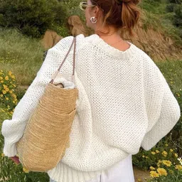 StyleCast Women Self Design Open Knit Woollen Pullover Sweater image 4