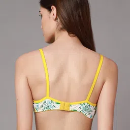 samvar Women Cotton Green,Yellow Padded Non-Wired Lingerie Bra Sport wear Gym Crop Tank Top image 3