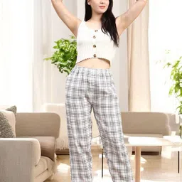 Kryptic Pack Of 2 Checked Pure Cotton Relaxed Fit Lounge Pants image 4