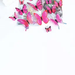 Jaamso Royals Pink 12 Pieces 3D Butterfly Wall Stickers-image-69