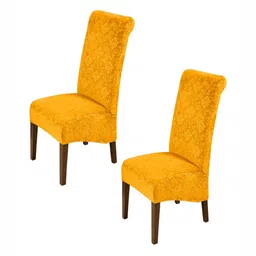 HOKIPO Yellow 2 Pieces Stretchable Long Back Chair Covers-image-13