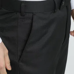 Park Avenue Men Textured Original Slim Fit Mid-Rise Pure Cotton Formal Trousers image 5