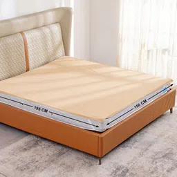 Home Centre Beige 130 TC Queen Bedsheet with Pillow Covers image 4