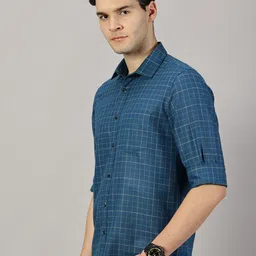 LEON Men Gingham Checks Casual Shirt image 3