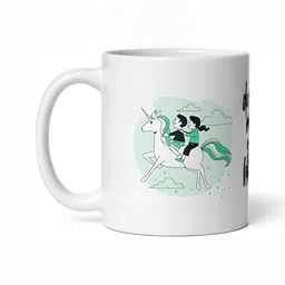 Mr UVD White & Green Graphic Printed Ceramic Glossy Mug 350 ml-picture-37